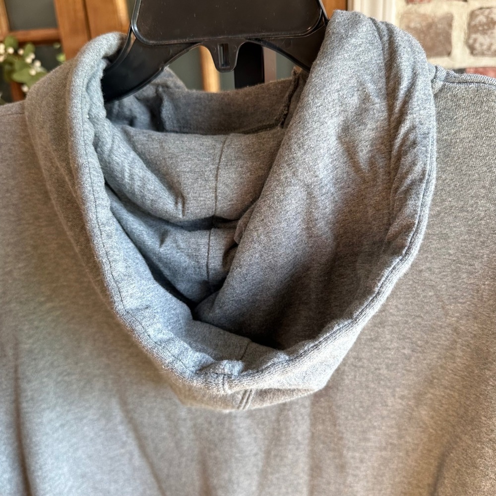 Caterpillar Hoodie Men Gray Logo Patch Pullover Workwear Casual Sweatshirt Large - Picture 9 of 9